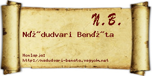 Nádudvari Benáta névjegykártya